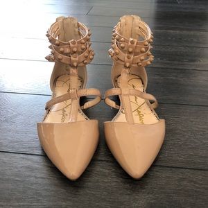 Studded Pointed toe nude flat by Jessica Simpson